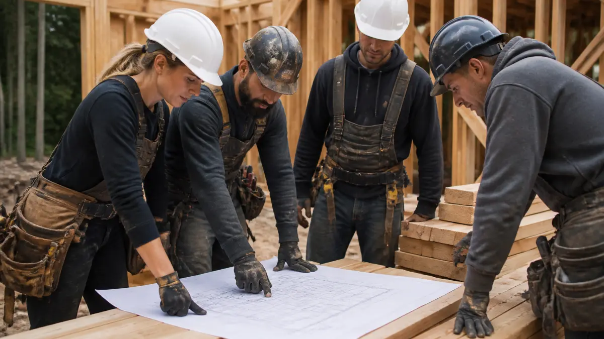 Les experts du bois intervenant avant l’installation de la toiture de la maison